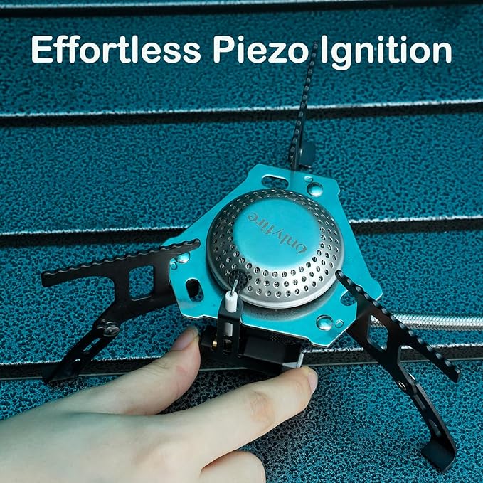 ONLYFIRE Portable Camping Gas Stove, Backpacking Camp Stove with Piezo Ignition, 1LB Propane