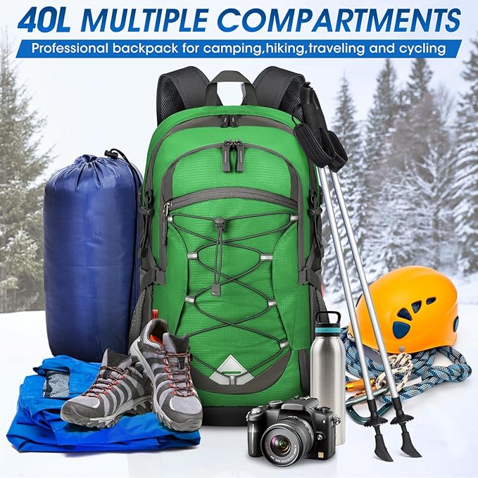 IGOLUMON Hiking Backpack 40L Packable Lightweight Camping Backpack Men Women Waterproof Hiking