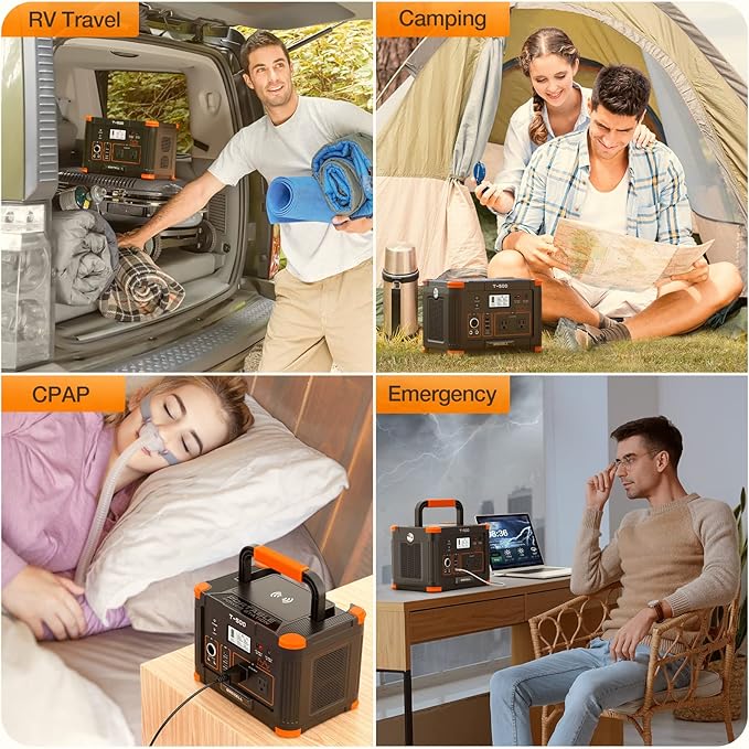 GRECELL Portable Power Station 500W, 519Wh/140400mAh Solar Generator Backup Lithium Battery Pack