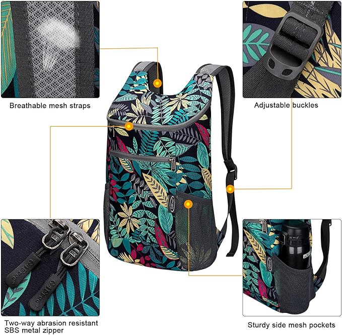 G4Free Lightweight Packable Hiking Backpack for Men Women Small Hiking Daypacks Foldable Shoulder