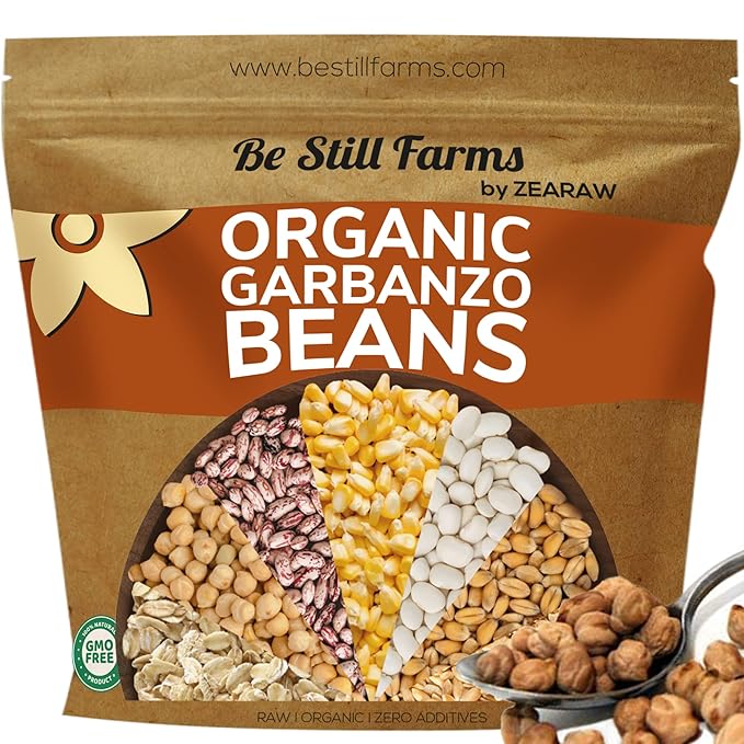 Be Still Farms Organic Chickpeas Garbanzo Beans Dry 2.8 lb - Dried Chick Peas - Great Protein for