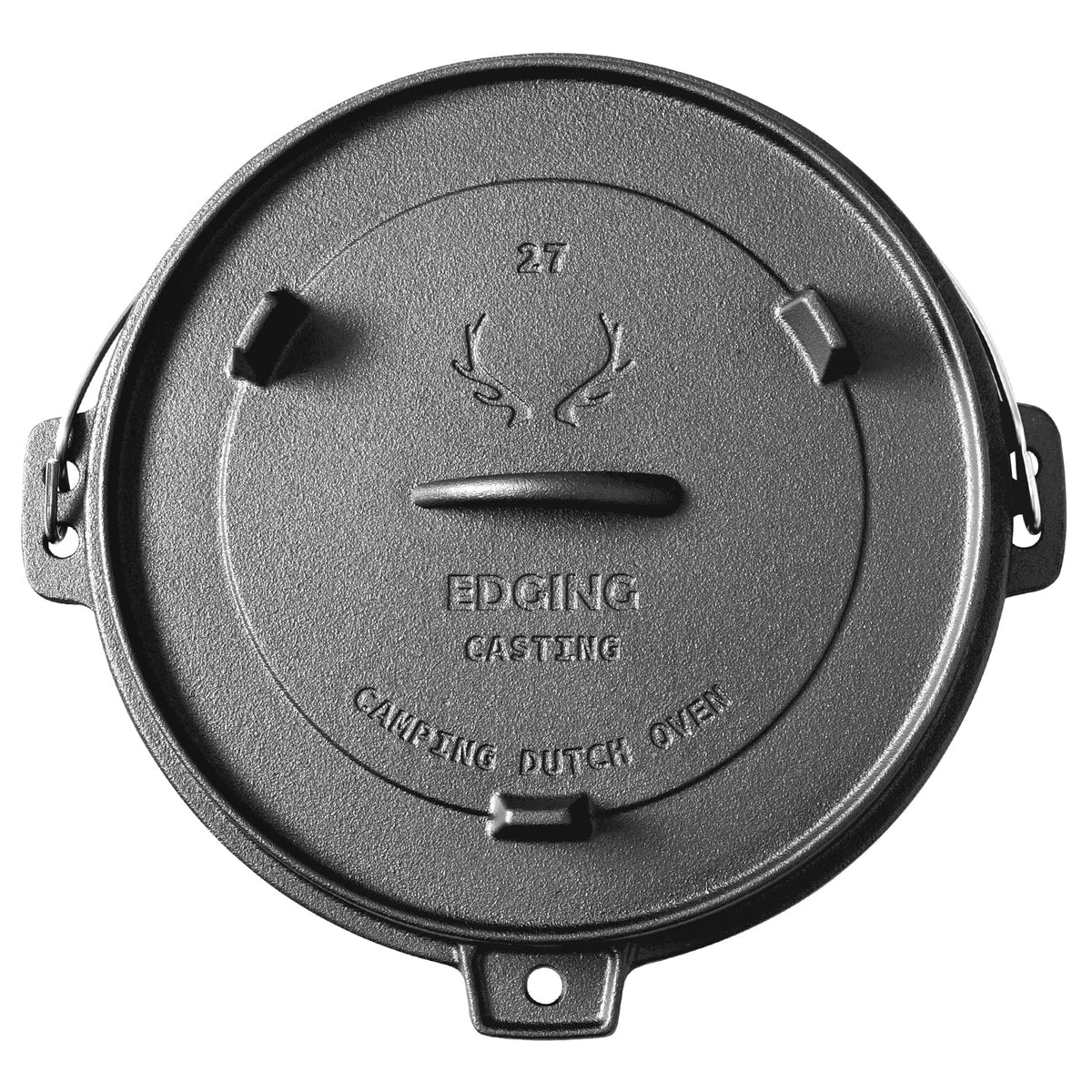 EDGING CASTING Pre-Seasoned Cast Iron Dutch Oven With Skillet Lid, Outdoor Camping Deep Pot for