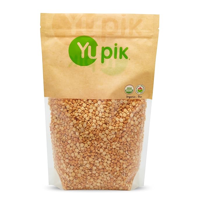 Yupik Organic Yellow Split Peas, 2.2 lb (35.2 oz), USDA Certified, Non-GMO, Vegan, Gluten-Free