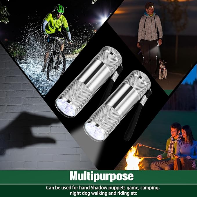 VIHOSE 20 Pcs Mini Flashlights Bulk, Bright Aluminum Handheld Flash Light with Lanyard Small LED