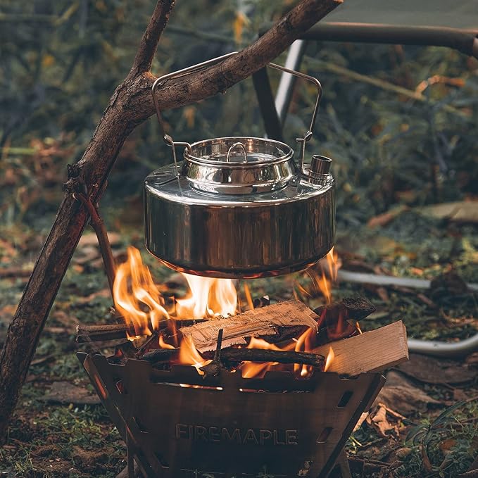 Fire-Maple Antarcti 1.5L Kettle Series | Portable Durable Bushcraft Gear Open Fire Kettle | SUS304
