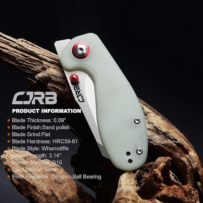 CJRB Maileah Pocket Knife with 2.39?™â€?AR-RPM9 Powder Steel Blade Folding Knife with G10 Handle