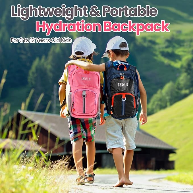 2 Pcs Kids Hydration Backpack with 1.5l Water Bladder Lightweight Kids Hiking Backpack Water