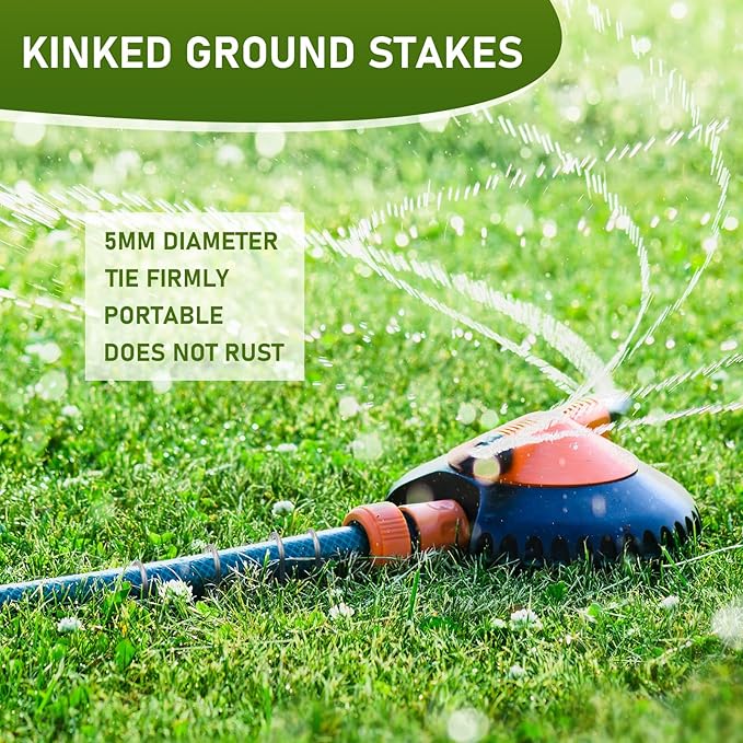 50 Pcs Kinked Ground Stakes 12 Inch Metal Garden Fence Edging Hook Heavy Duty J Shaped Galvanized