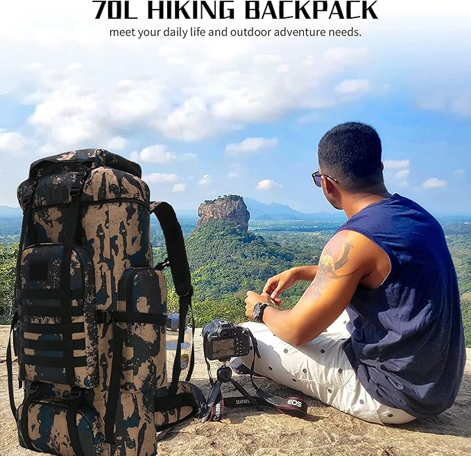 Hiking Backpack for Men 70L/100L Camping Backpack Military Rucksack Molle 3 Days Assault Pack for