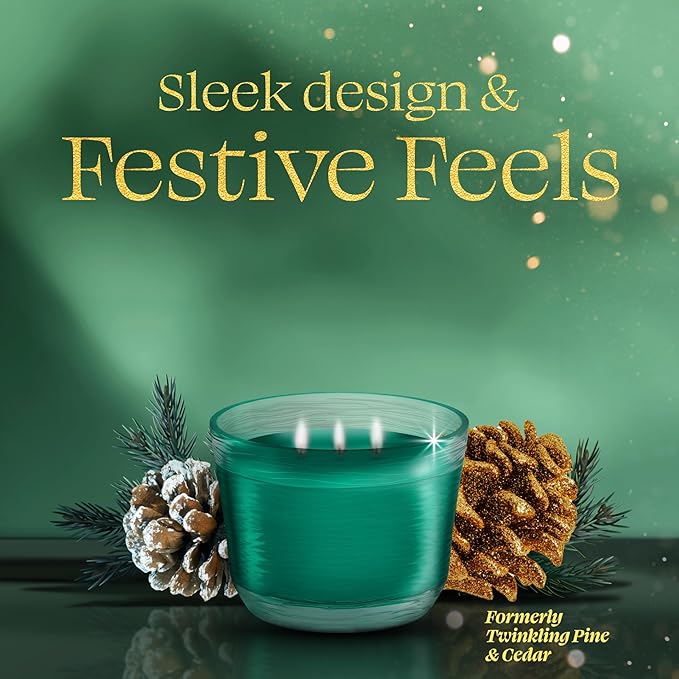 Glade 3-Wick Scented Candle Jar, Balsam & Spruce, Air Freshener Infused with Essential Oils, 6.8