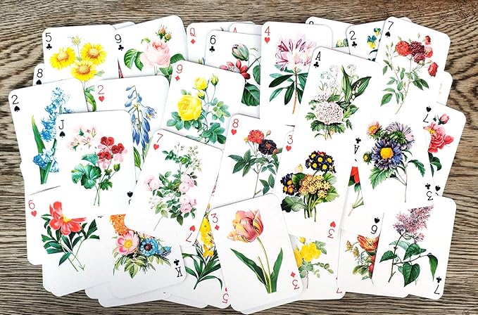 Flowers Roses Playing Cards (Poker Deck 54 Cards All Different) Vintage Graden Flowers Roses
