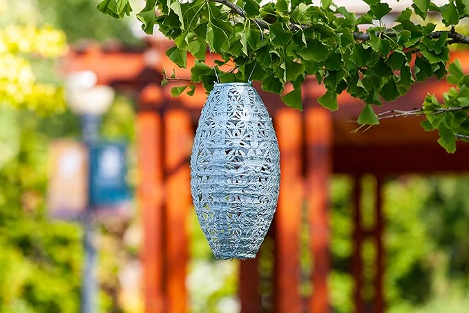 Allsop Soji Stella - Wilflower Pod - 15" Outdoor Solar Lantern - Sage