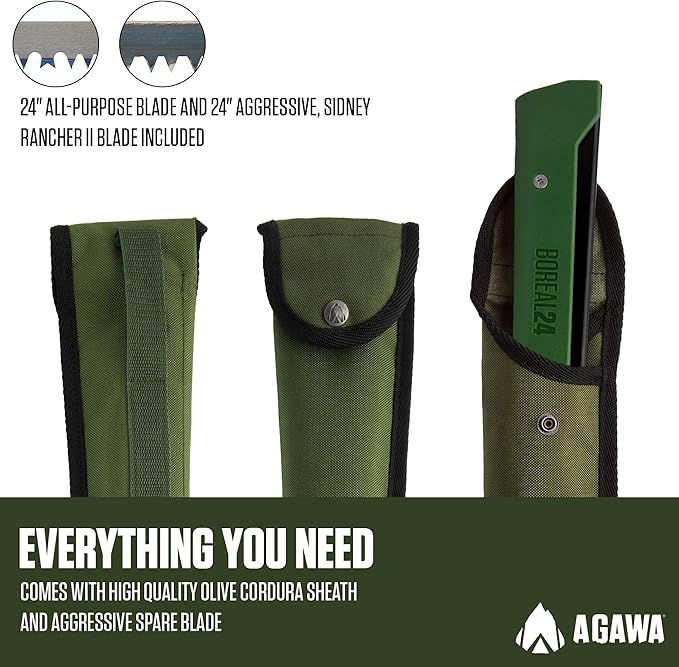 AGAWA - BOREAL24 Tripper Kit - Includes 24" Folding Saw, Nylon Carrying Case, 24" All-Purpose & 24"