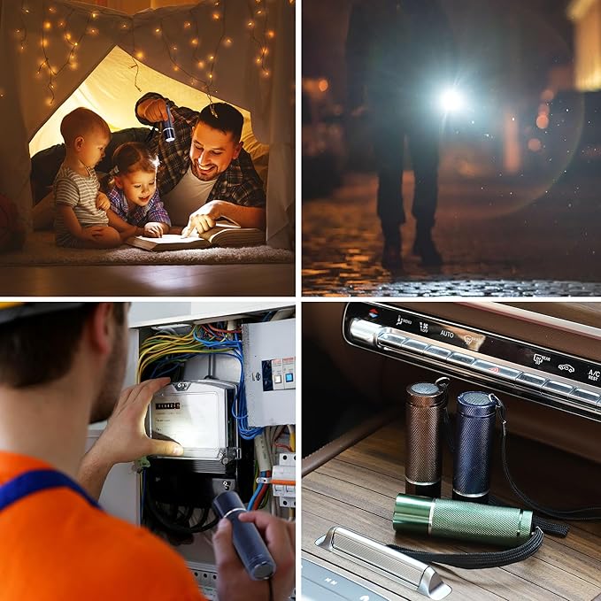 FASTPRO 6-Pack Flashlights Set, Aluminum LED Flashlights with AAA Batteries Included &
