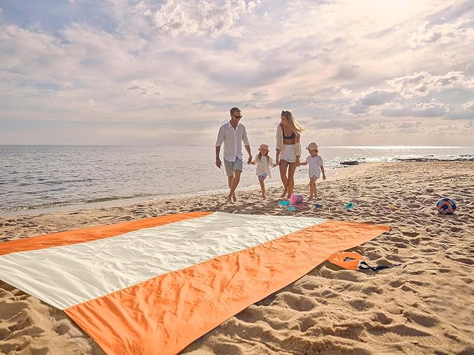 WEKAPO Beach Blanket Sandproof Waterproof, Extra Large Beach Mat, Oversized & Compact Sand Free Mat
