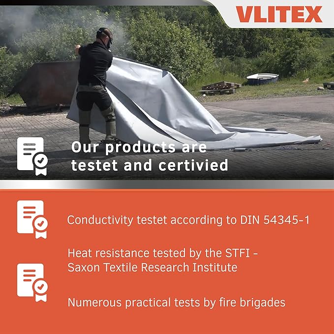 Extra Large Fire Blanket (118 x 157 in - XL) | Engineered in Germany | Lithium Battery & Emergency