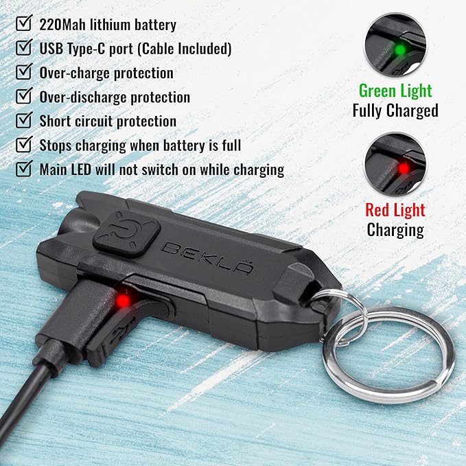 Rechargeable Keychain Flashlight, 120 Lumen Mini Flashlight, EDC Keychain Light, Flashlight