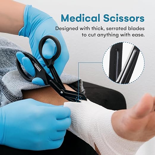 Madison Supply Medical Scissors, EMT and Trauma Shears - 7.5-Inch Bandage Scissors, Stainless Steel