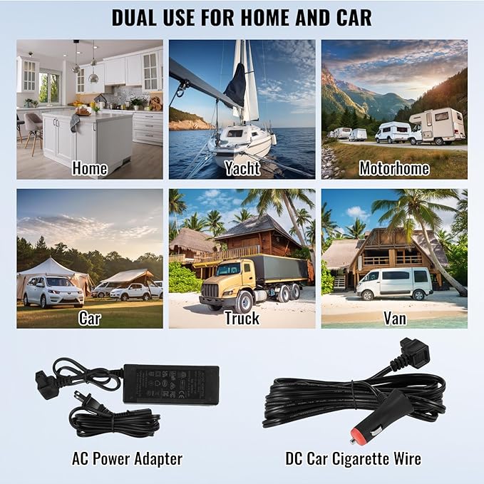 VEVOR NLS35, 12 Volt Car Refrigerator Fridge, 25Liter(26.4qt) Dual Zone Portable Freezer, -4℉-68℉