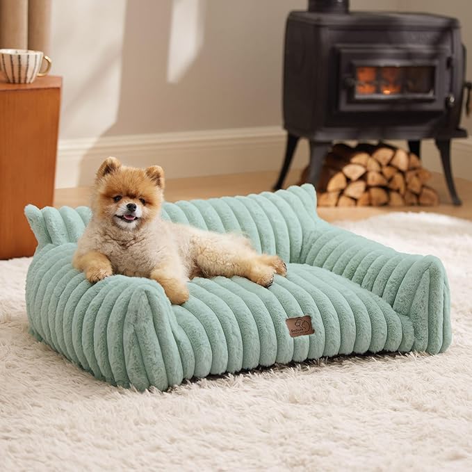 Bedsure Cute Cat Couch for Pets - Fluffy Small Dog Sofa with Premium Soft Corduroy Fleece, Pet Sofa