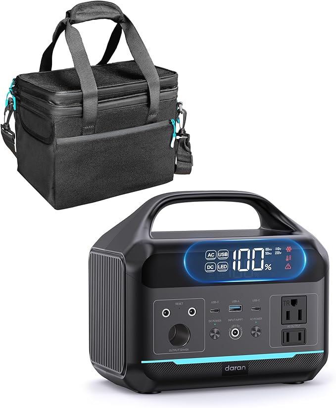 DARAN Portable Power Station 192Wh with Protective Carrying Bag, 300W (600W surge) LiFePO4 Battery