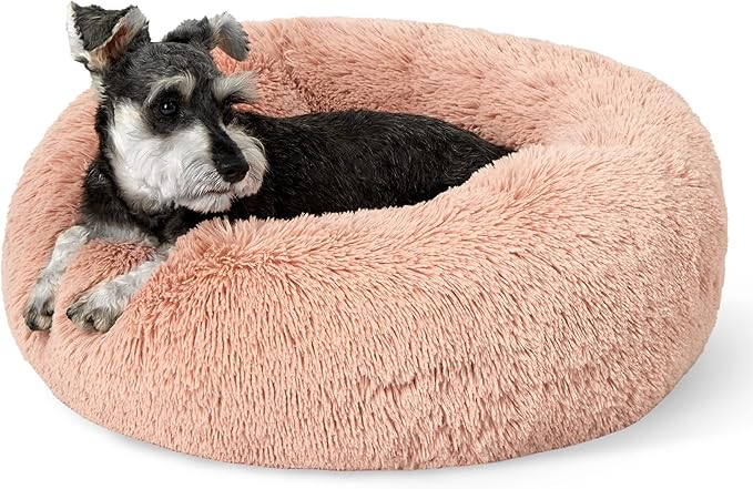 Bedsure Calming Dog Bed for Small Dogs - Donut Washable Small Pet Bed, 23 inches Anti-Slip Round