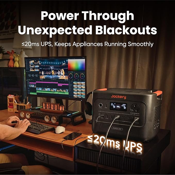 Jackery HomePower 3000 Portable Power Station with 2x 200W Solar Panels, 3600W (Surge 7200W)