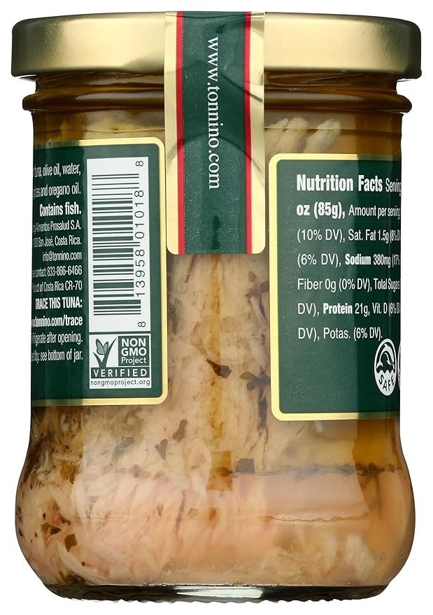 Tonnino Tuna Yellowfin Fillets (Pack of 1, Oregano)