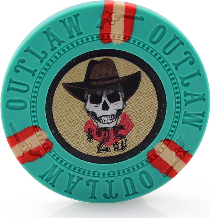 500 Poker Chips, Poker Chip Set - Outlaw, 500 Piece Poker Set with Numbers for Poker