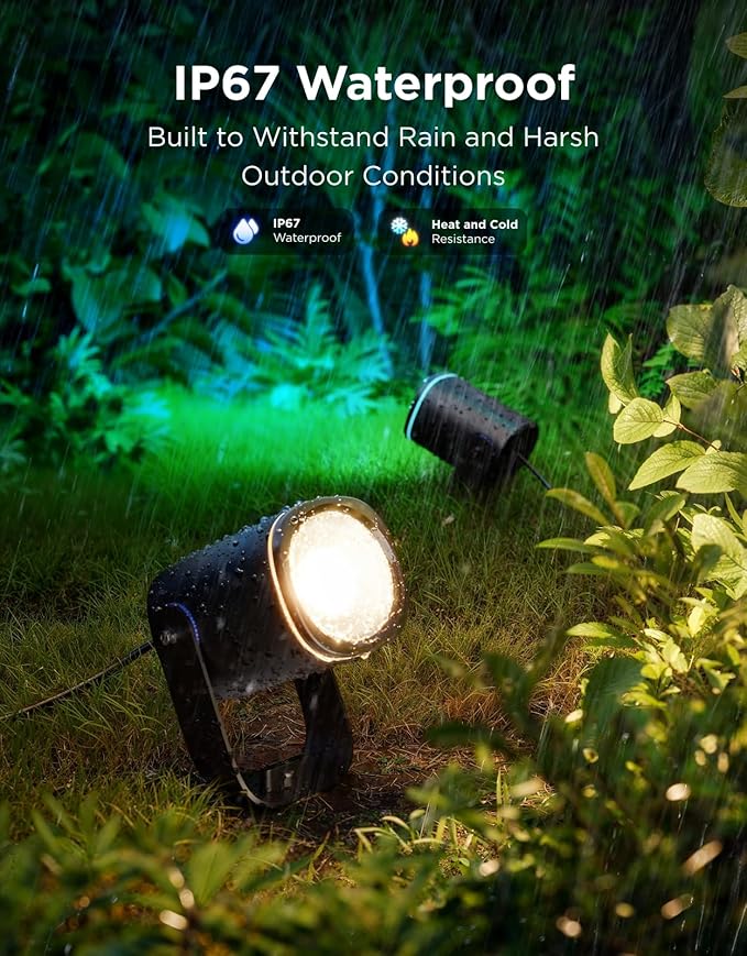 Govee Outdoor Spot Lights 2, IP67 Waterproof Spotlights, Landscape Lights Work with Matter, Alexa