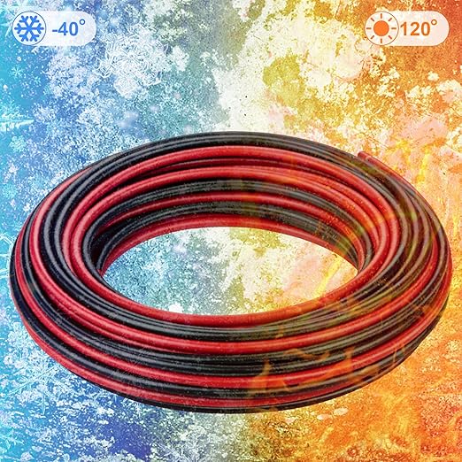 10AWG (6mm²) Tinned Copper PV Extension Cable - Solar Panel Connection Wire for Outdoor RV Marine