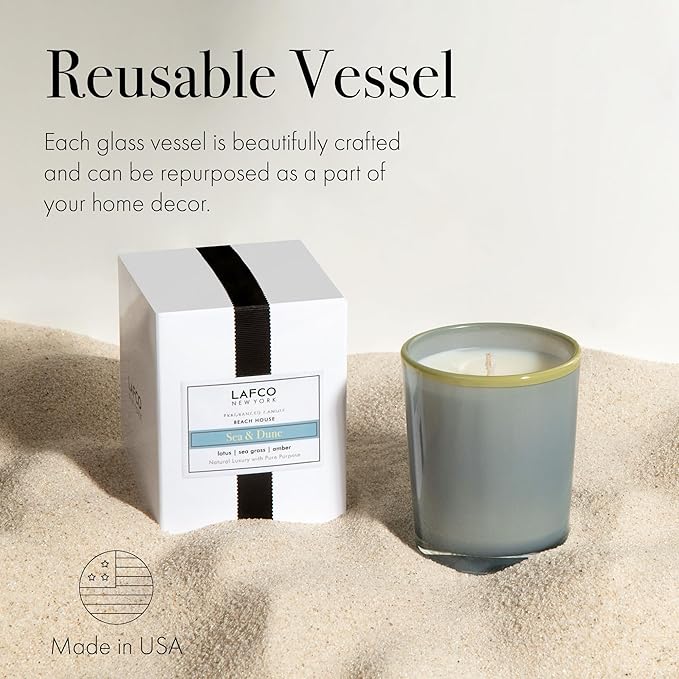 LAFCO New York Votive Candle, Sea & Dune - 1.9 oz - 20-Hour Burn Time - Reusable Glass Vessel