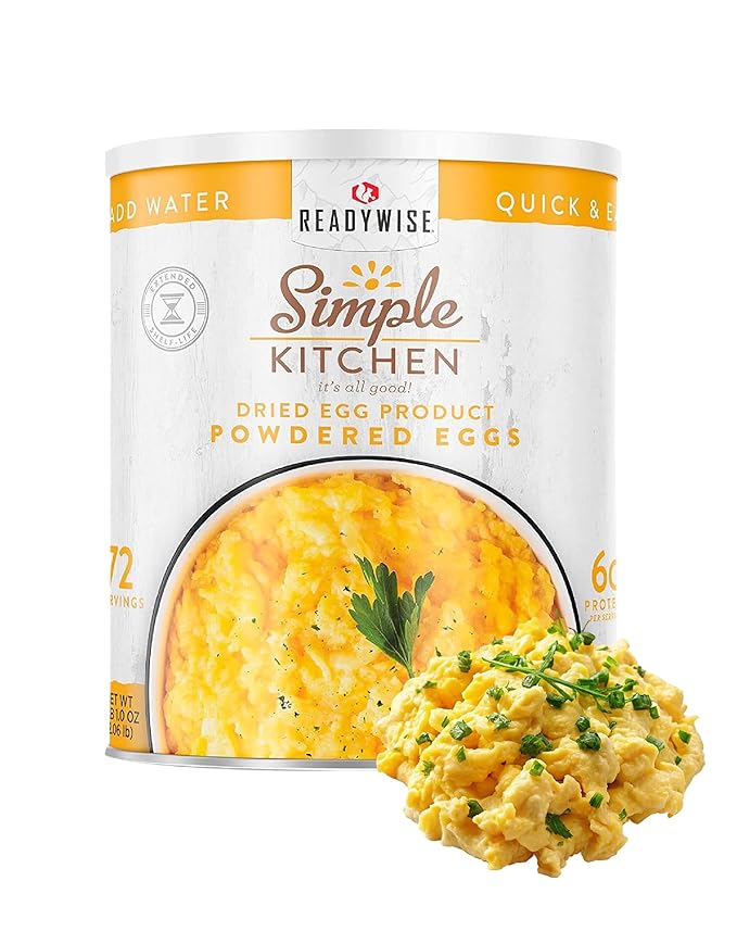 READYWISE - Simple Kitchen, Powdered Eggs, 72 Servings, Emergency Supply, Dehydrated Food, Baking