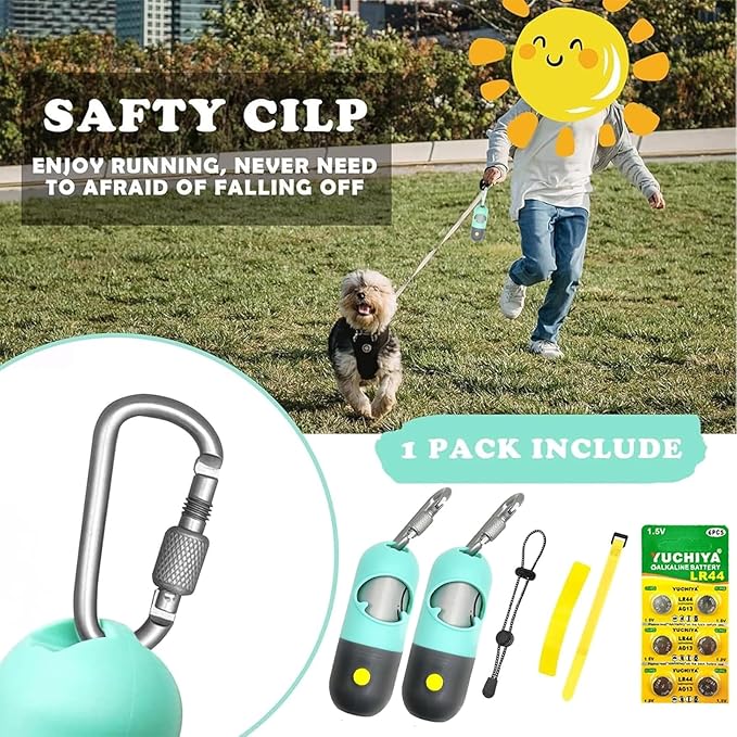 Dog Poop Bag Holder With LED Flashlight | Pet Waste Dispenser for Leash | Doggie Potty Container