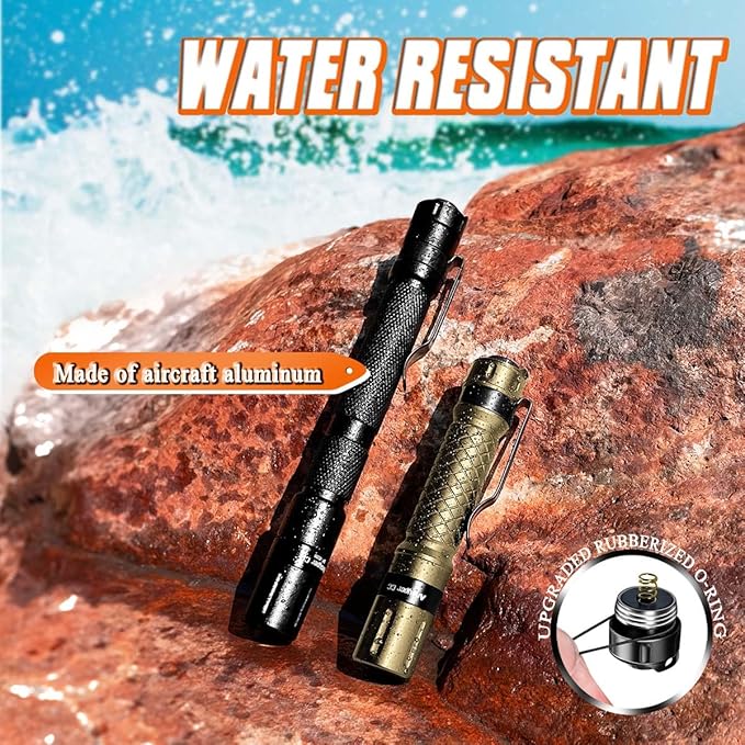 3 Modes Small Flashlights LED Powerful High Lumens Tactical Pen Light with Clip, Slim Portable
