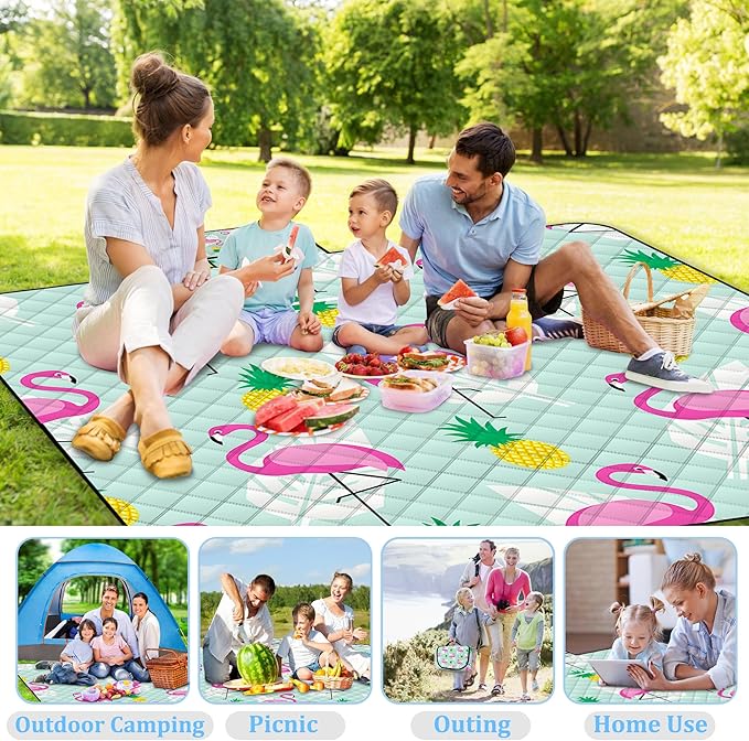 Extra Large Picnic Blanket Waterproof,80"x 80"Foldable Machine Washable Beach Blankets,Outdoor