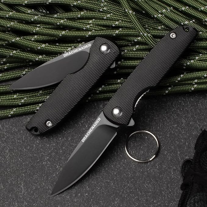 Small Pocket Knife, 4.96" EDC Mini Folding Knives 2" Drop Point Blade 5Cr13MoV Stainless Steel
