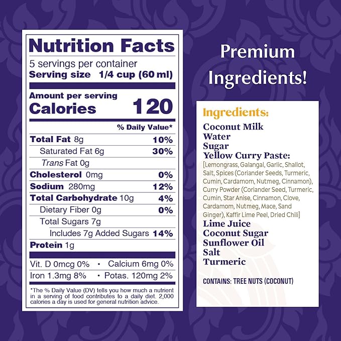 Watcharee's Thai Yellow Curry Sauce, Authentic Handcrafted Recipe, Vegan, Non-GMO, Gluten-Free