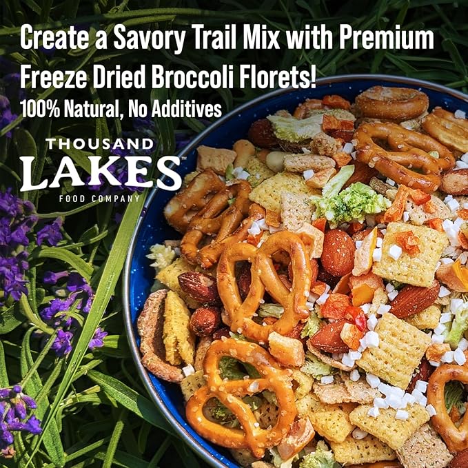 Thousand Lakes Freeze Dried Vegetables - Broccoli Florets 4-pack 1.2 ounces (4.8 ounces total) |