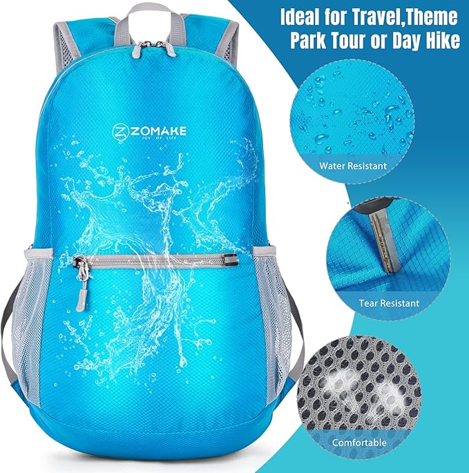 ZOMAKE Ultra Lightweight Hiking Backpack 20L, Packable Small Backpacks Water Resistant Daypack for