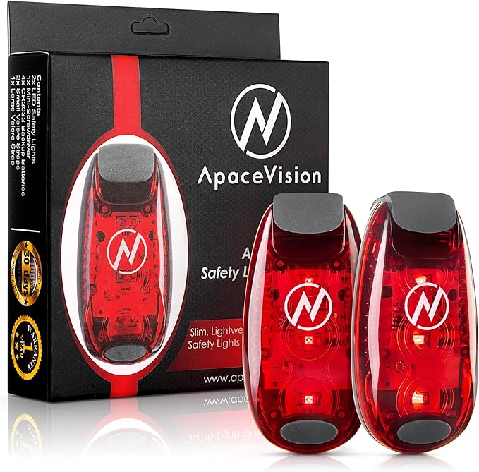 LED Safety Light (2 Pack) - Clip On Strobe/Running Lights for Runners, Dog, Bike, Walking, Boat