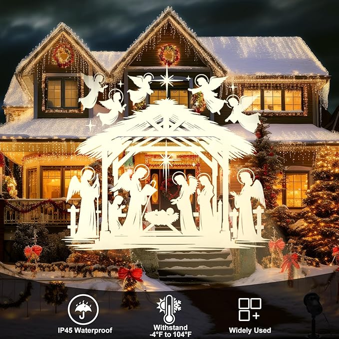 Treela Christmas Nativity Projector Lights Outdoor Dynamic Religious Christian Jesus Lights