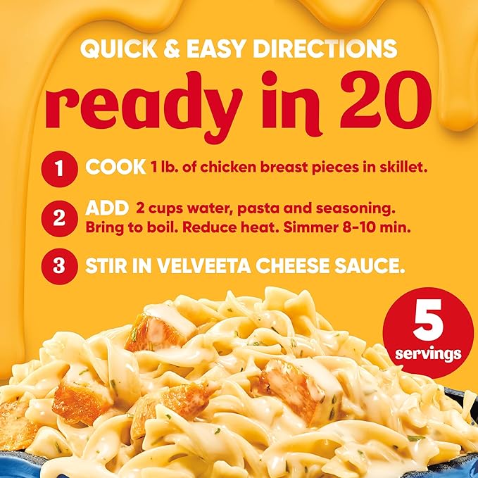 Velveeta Skillets Chicken Alfredo One Pan Dinner Kit, 12.5 oz Box