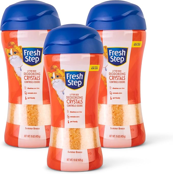 Fresh Step Cat Litter Crystals in Tropical Summer Breeze Scent - Cat Litter Box Deodorizer