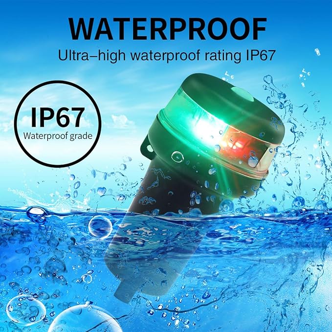 Kayak Battery Portable Navigation LED Lights Multi- Adaptors 3AA Battery Inflatable Boat Surface