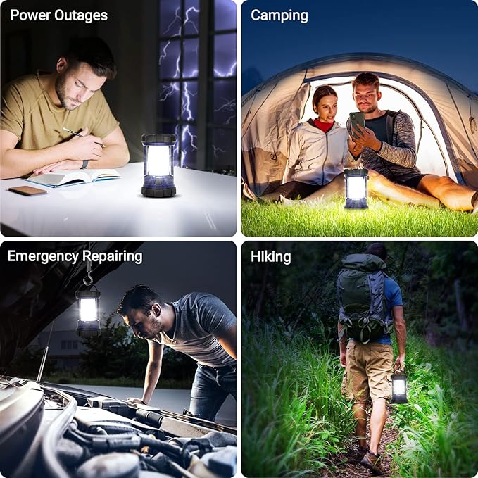 Camping Lantern, 3200LM LED Lanterns for Power Outages, 4600mAh Phone Charger & Rechargeable