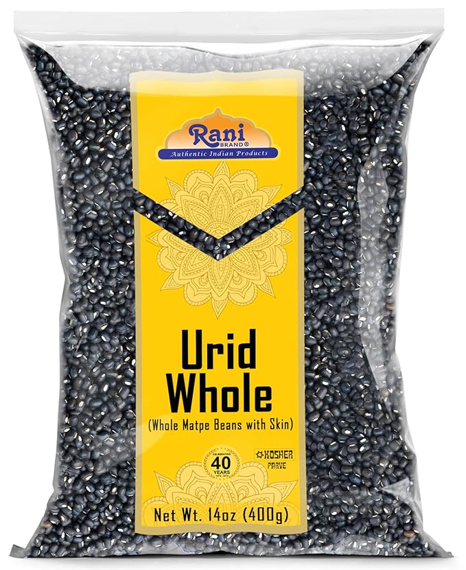 Rani Urid/Urad Whole Black (Matpe Beans with Skin) Indian Lentils 14oz (400g) ~ All Natural |