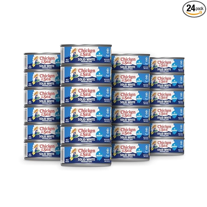 Chicken of the Sea Solid White Premium Albacore Tuna in Water, Wild Caught Tuna, 5 oz. Can (Pack of