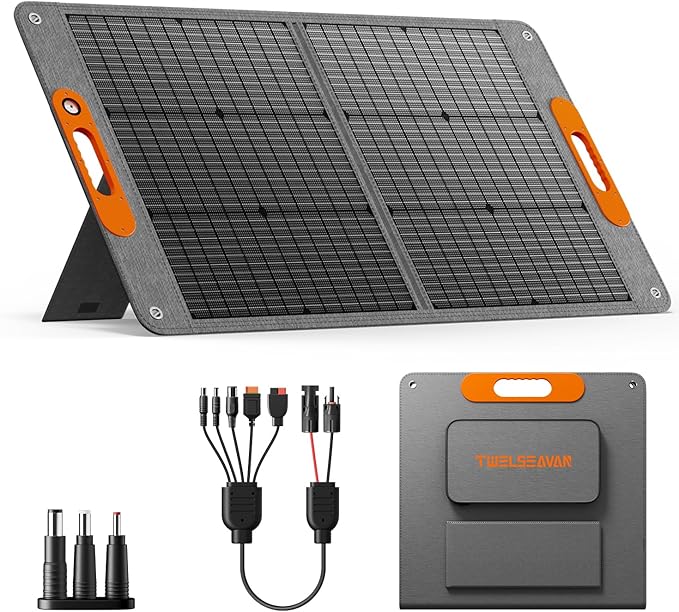100W Portable Solar Panel for Power Station, 24% High Efficiency ETFE Foldable Solar Panel Charger