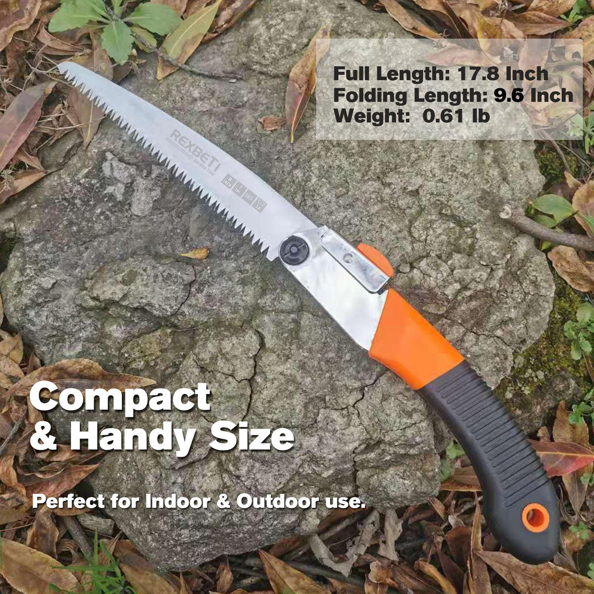 REXBETI 8-Inch Folding Hand Saw, Pruning Saw for Tree Trimming, SK5 Steel
